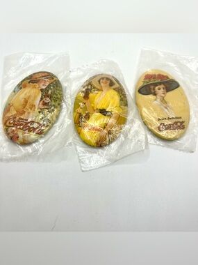 Three vintage Coca Cola never used pocket book mirrors